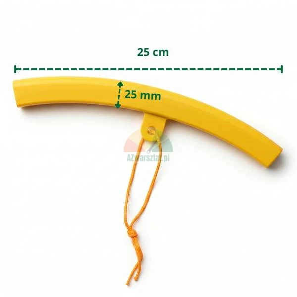 Yellow rim protector 25 cm long and 25 mm wide with cord