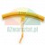 Yellow curved plastic element with 17 mm width and an attached string.