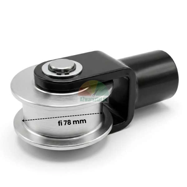 Steel pulley with a black bracket and 78 mm diameter measurement.