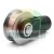 Stainless steel sliding door roller with a black bracket, side view on white background.