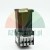 Industrial electrical contactor in a black housing with white terminals on a white background.