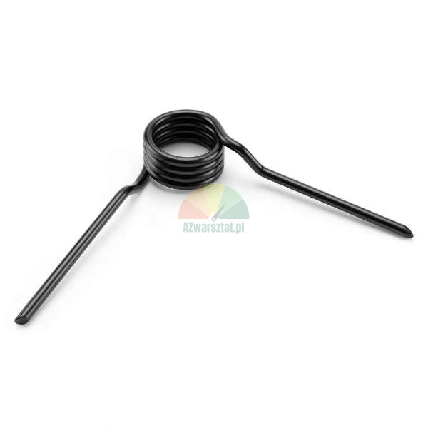 Black metal torsion spring on a white background