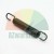 Black extension spring with hooks on both ends on a white background.