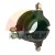Black industrial circular housing with four metallic grease nipples on a white background