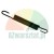 Black extension spring with hooks on both ends on a white background