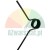 Black torsion spring on a white background