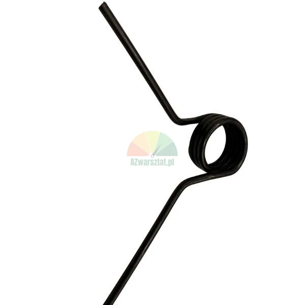 Black torsion spring on a white background