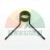 Black metal torsion spring with two arms on a white background