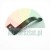 Black metal spring clip with a mounting hole on a white background.