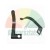 Two black, curved metal leaf springs with a mounting hole on a white background.