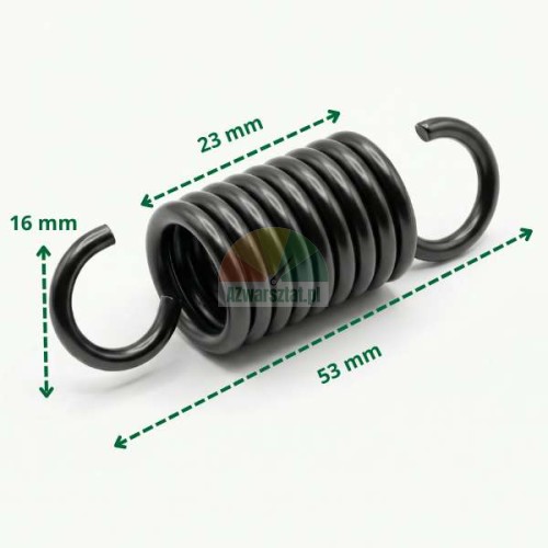 Pedal return spring with dimensions
