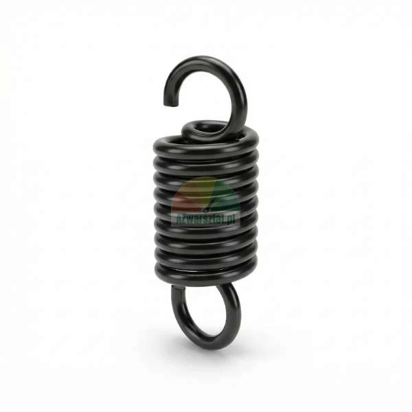 Black metal tension spring with hooks on both ends