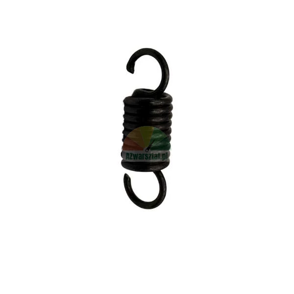 Black metal tension spring with hooks on both ends