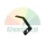Black angled metal bracket with a mounting hole on a white background.