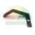 Black bent metal bracket or clip with a mounting hole on a white background.