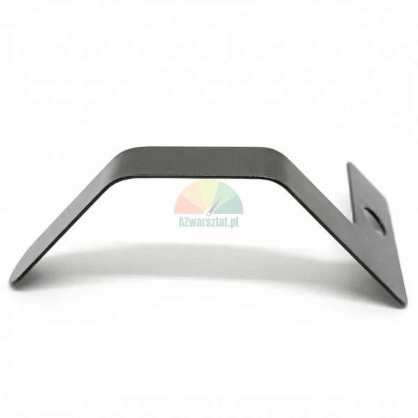 Black metal mounting clip for LED panels, profile view on a white background.