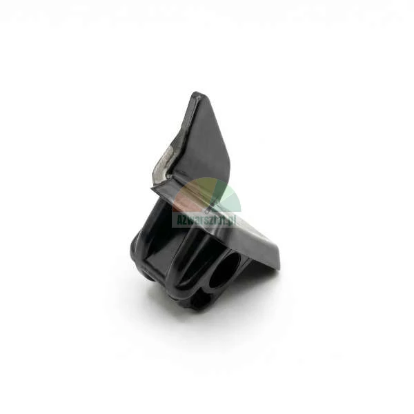 Black spare part with a blade and mounting holes on a white background.