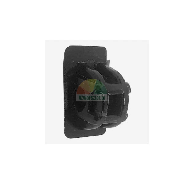 Black plastic automotive clip for interior trim or panels.