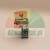 Red industrial push button switch with chrome housing and contact block.