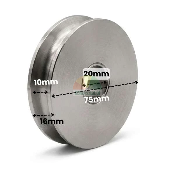 Steel wire rope guide pulley 75/20mm