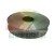 Metal pulley wheel with a groove and central hole on a white background