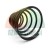 Black metal conical spring on a white background.