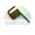 Black metal torsion spring with two arms on a white background.