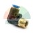 Pneumatic elbow push-in fitting with brass thread and blue release ring