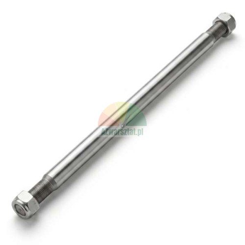 Steel piston rod for 42 cm buffer cylinder with nuts at the ends