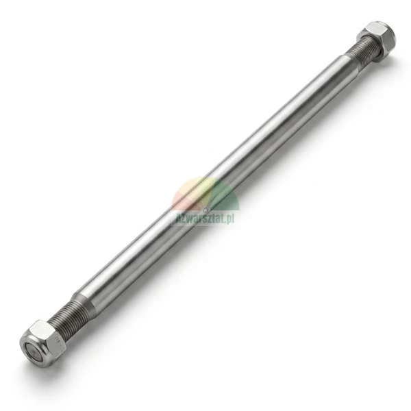 Steel piston rod for 42 cm buffer cylinder with nuts at the ends