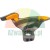 Steel mounting head for tire changer with yellow plastic protectors