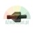 Black metal measuring tip with thread and conical body on a white background.