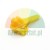 Yellow plastic insulator for electric fence with a 19mm width dimension indicated.