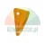 Small orange plastic triangular scraper with a circular hole