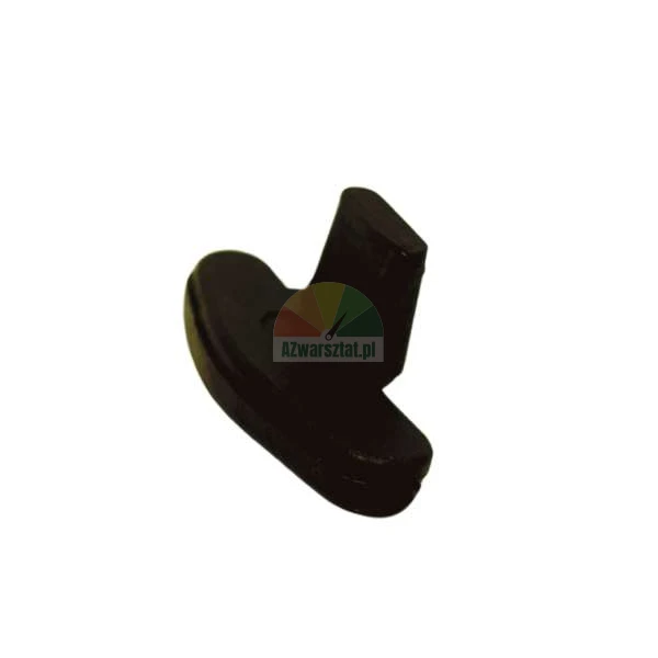 Black plastic shelf support pin or furniture connector on a white background.