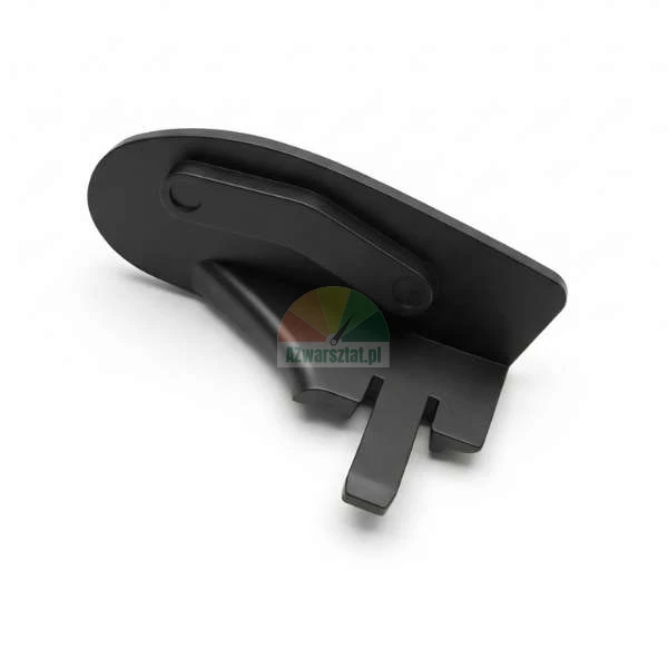 Black plastic component, likely a replacement part for household or office equipment.