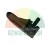 Black plastic mounting element or end cap with a rounded shape