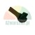 Black plastic mounting element, bolt or latch, on a white background