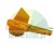 Yellow plastic lever switch with length 53mm, height 18mm and tip thickness 7mm.