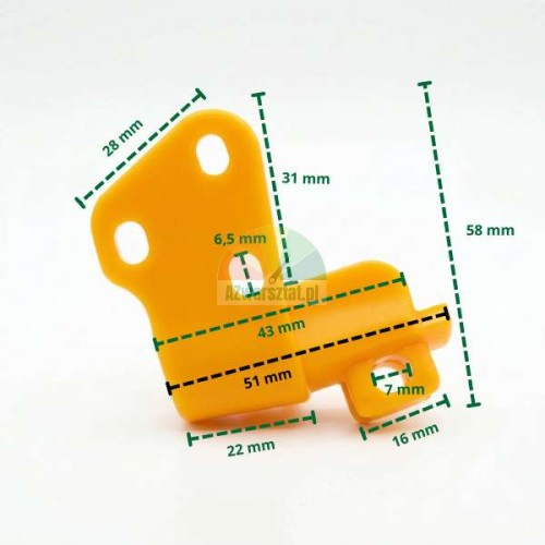Plastic mounting foot cover Type X with dimensions