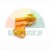 Orange plastic mounting element with holes on a white background.