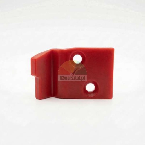 Red plastic mounting foot cover Type AB with two mounting holes