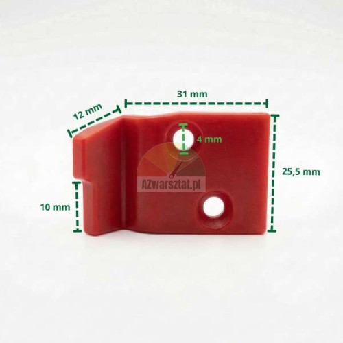 Plastic cover for mounting foot Type AB red with dimensions