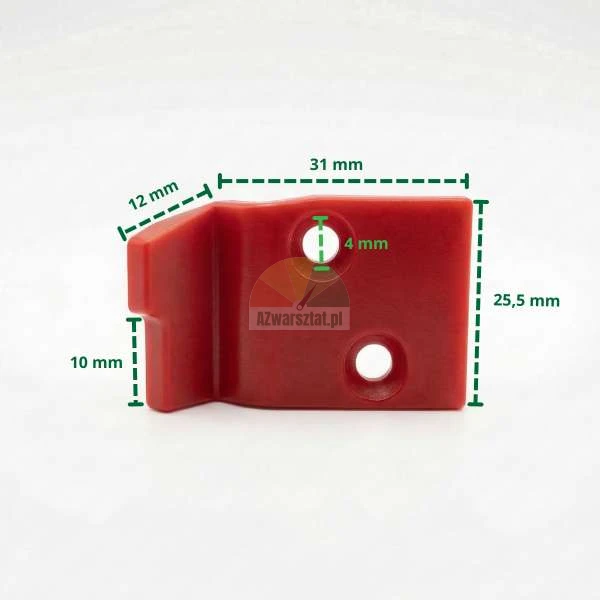 Plastic cover for mounting foot Type AB red with dimensions