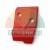 Red plastic mounting element with holes on white background