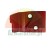 Red plastic component with two mounting holes