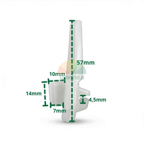 Plastic mounting foot cover Type AD with dimensions