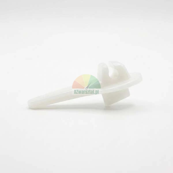 White plastic glider for curtain tracks or window blinds.