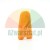Orange plastic tool for separating building blocks on a white background.