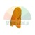 Orange plastic protective cap with an irregular shape on a white background.